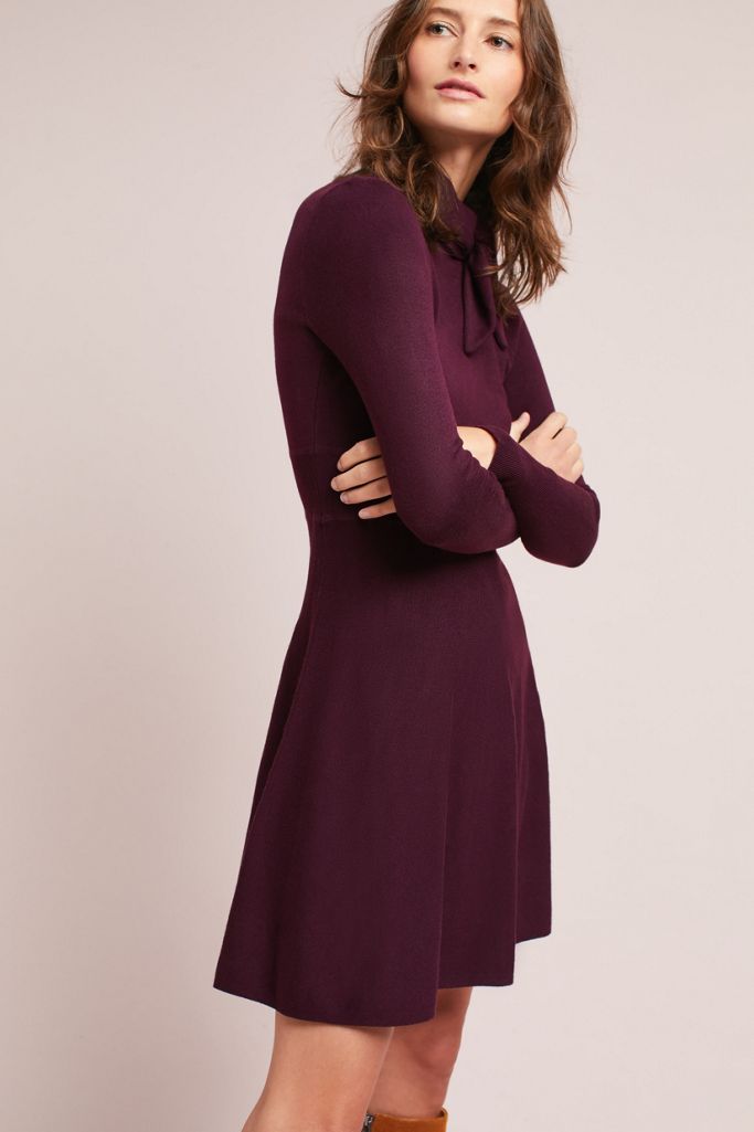 Tied Mock Neck Knit Dress Anthropologie