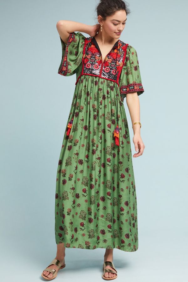 Basil Embroidered Dress | Anthropologie