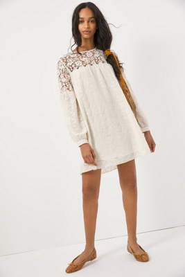 anthropologie white lace dress