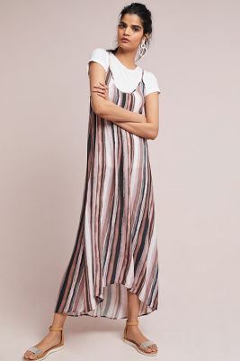 striped slip dress