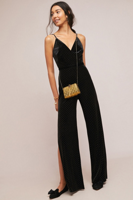 anthropologie velvet jumpsuit