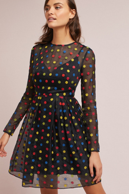 anthropologie polka dot dress