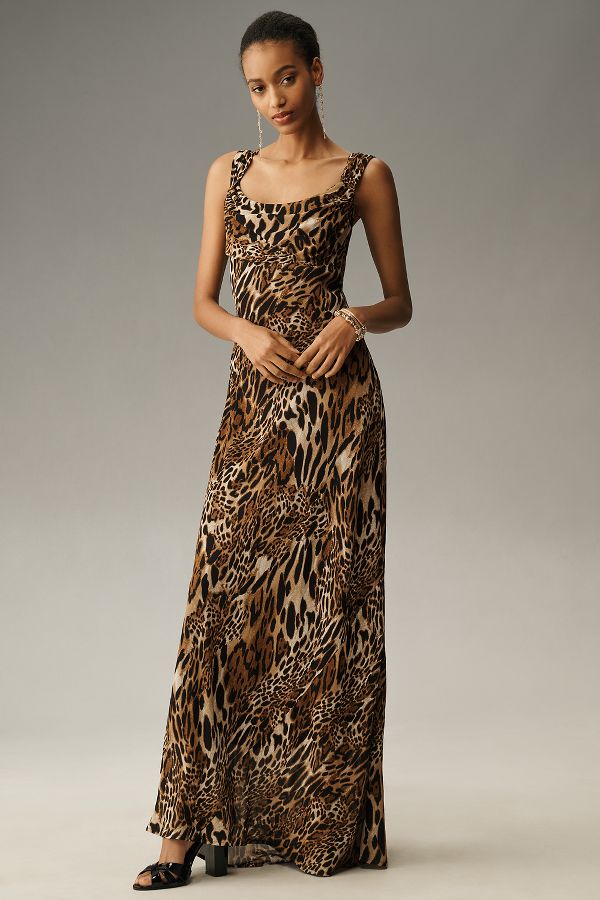 Slide View: 4: WAYF Sleeveless Draped Maxi Dress