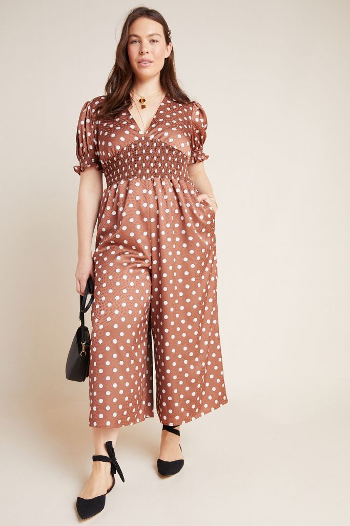 Lavinia Polka Dot Plus Jumpsuit Anthropologie