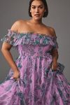 Thumbnail View 3: Hutch Plus Off-The-Shoulder Smocked Tiered Midi Dress