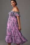 Thumbnail View 4: Hutch Plus Off-The-Shoulder Smocked Tiered Midi Dress