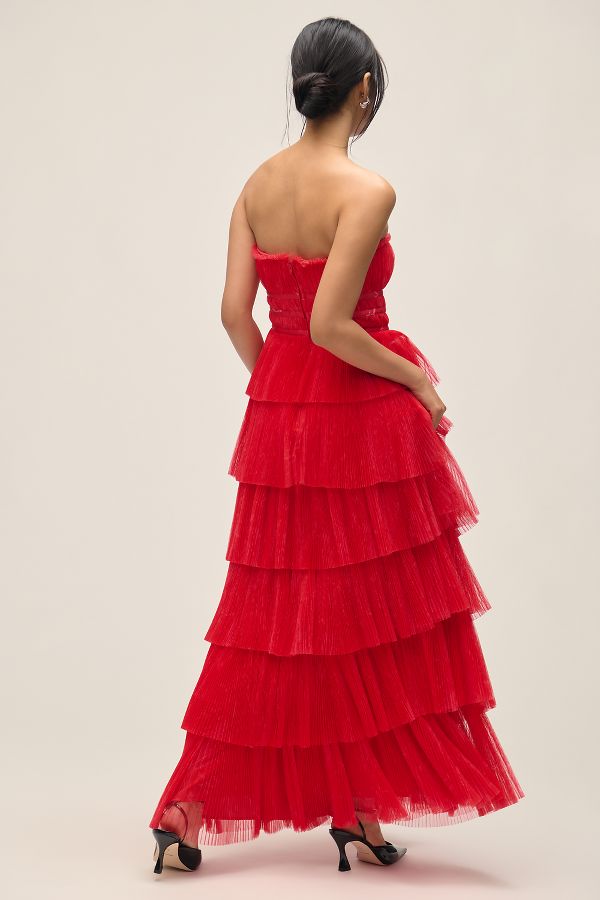 Slide View: 3: Hutch Evie Strapless Tiered Maxi Dress