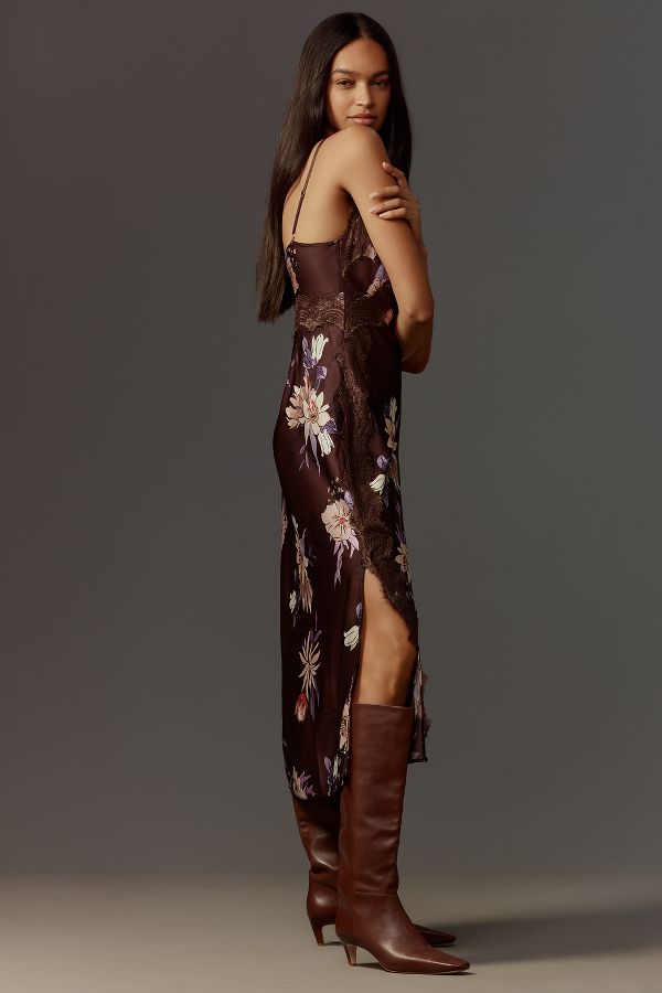 Slide View: 4: Hutch Satin Midi Slip Dress