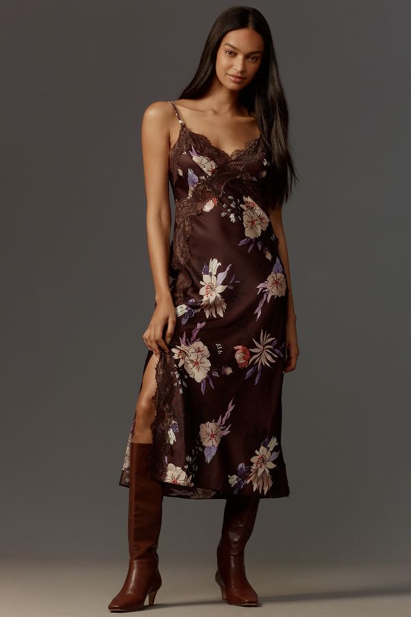 Slide View: 1: Hutch Satin Midi Slip Dress