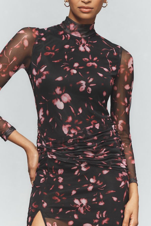 Slide View: 3: Hutch Ambrose Long-Sleeve Mock-Neck Midi Dress