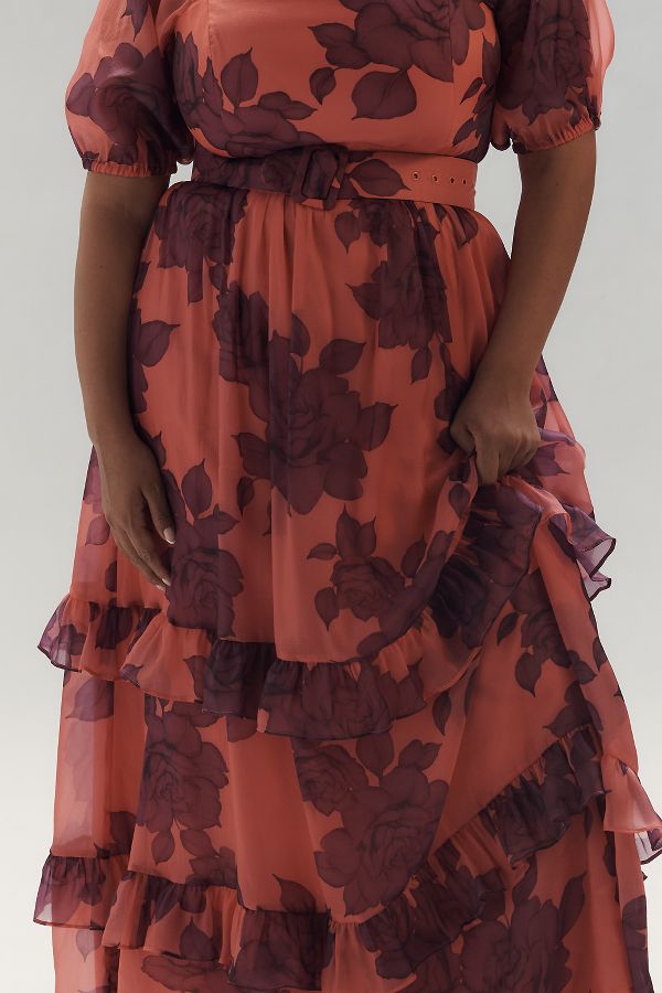 Slide View: 7: Hutch Puff-Sleeve Ruffled Midi Dress