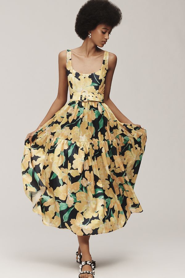 Slide View: 1: Hutch Scoop-Neck Belted Midi Dress