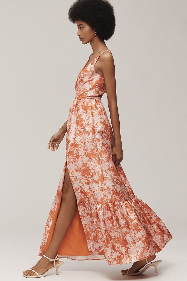 Slide View: 3: Hutch Beanie Floral Scoop-Neck Maxi Dress