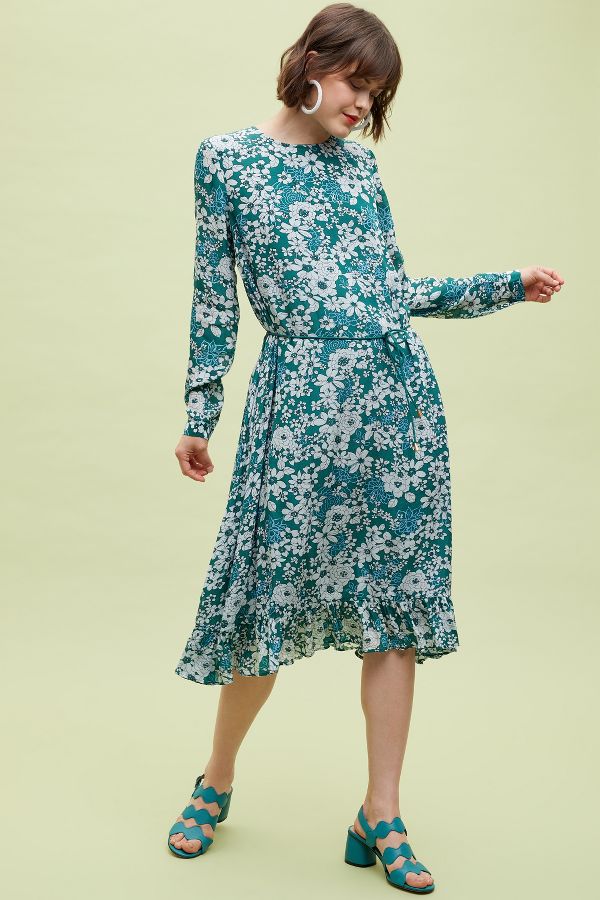 Essentiel Antwerp Rona Floral-Print Midi Dress | Anthropologie UK