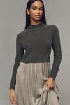 Thumbnail View 2: The Thea Long-Sleeve Eyelash Twofer Sweater Dress