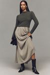 Thumbnail View 1: The Thea Long-Sleeve Eyelash Twofer Sweater Dress