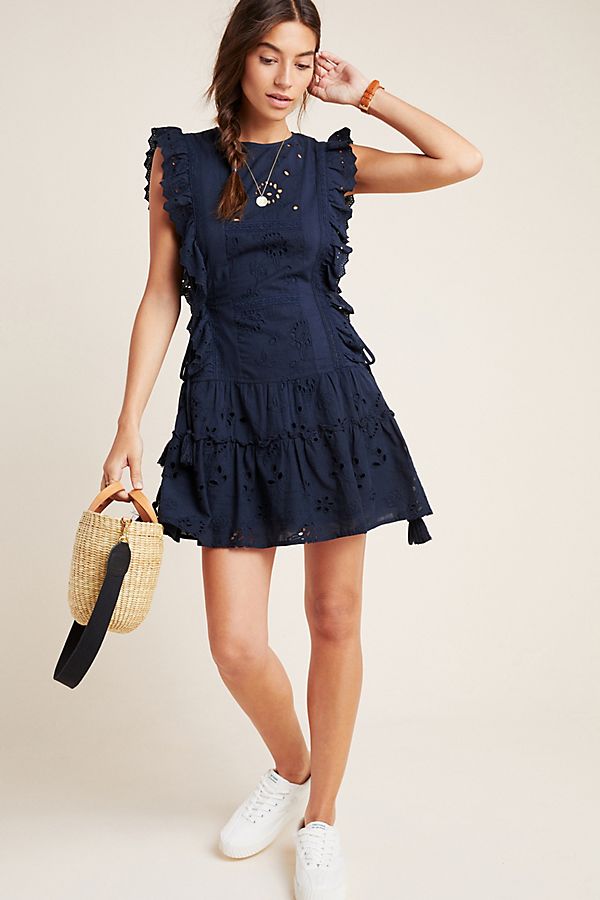 Slide View: 1: Marieta Eyelet Mini Dress