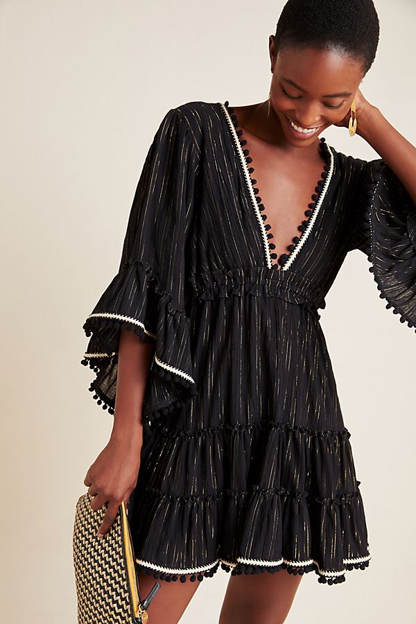 Slide View: 1: Kacia Metallic Mini Dress