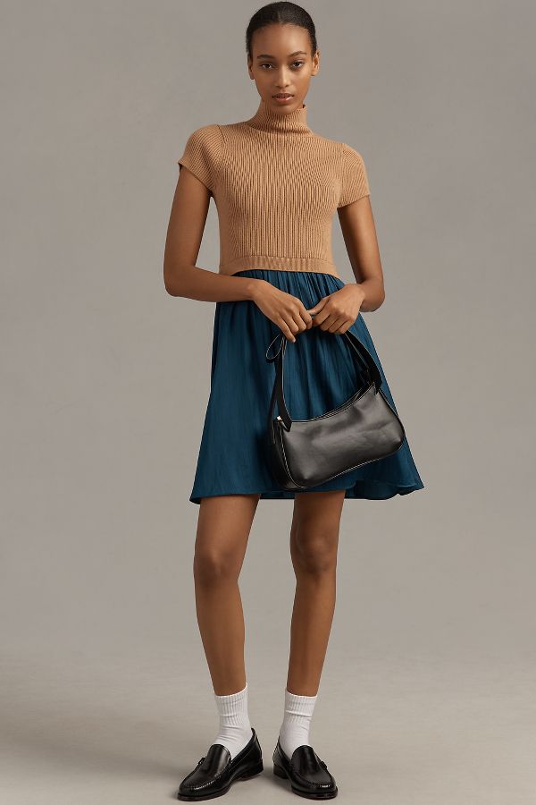 Slide View: 3: The Thea Twofer Sweater Dress: Short-Sleeve Mini Edition