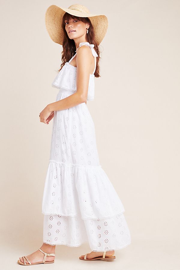 Slide View: 1: Linnea Tiered Eyelet Maxi Dress