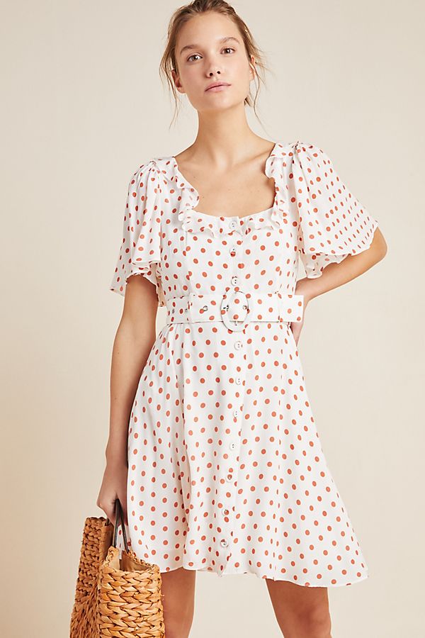 Slide View: 1: Daisy Dotted Mini Dress