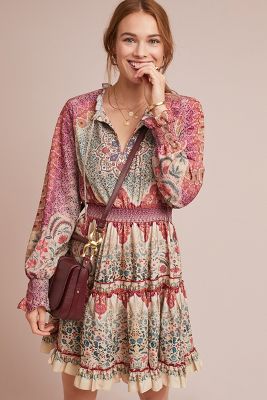 anthropologie peasant dress