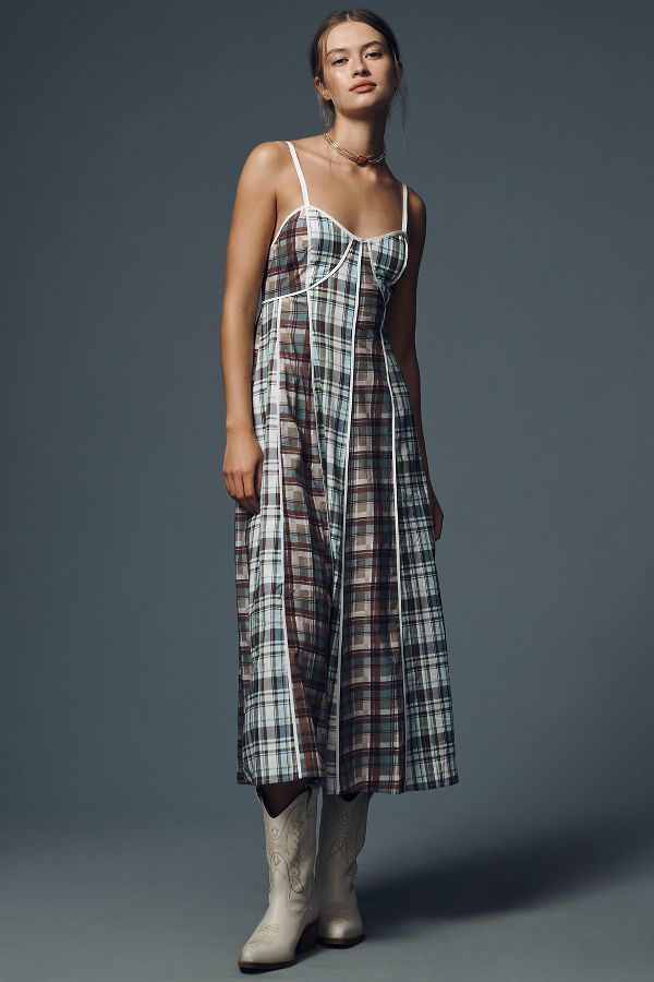 Slide View: 3: Siddhartha Bansal V-Neck Midi Dress