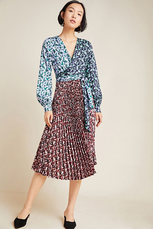 Slide View: 1: Camille Pleated Midi Dress