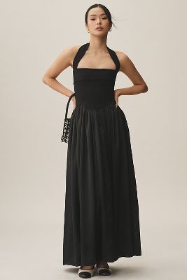 Delfi Collective Megan Halter Drop-Waist Maxi Dress