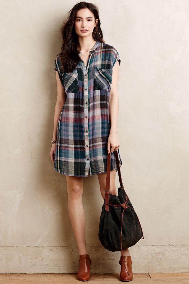 mixed plaid tunic