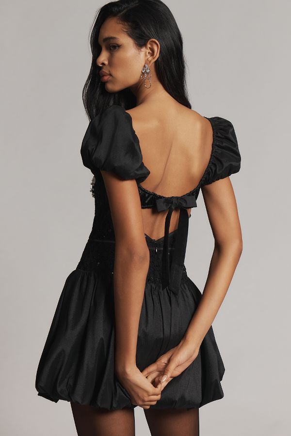 Slide View: 2: For Love & Lemons Bubble-Hem Mini Dress