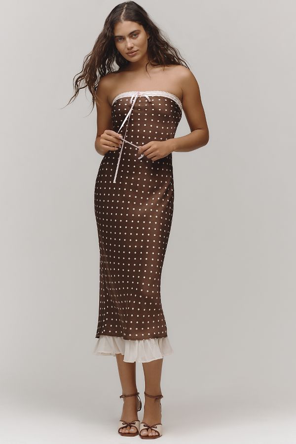 Slide View: 1: For Love & Lemons Daisy Mae Strapless Midi Dress