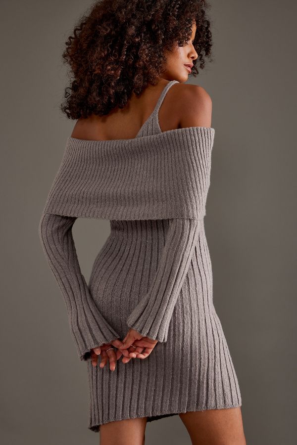 Slide View: 2: House of Sunny Chunky Rib Knit Mini Dress 