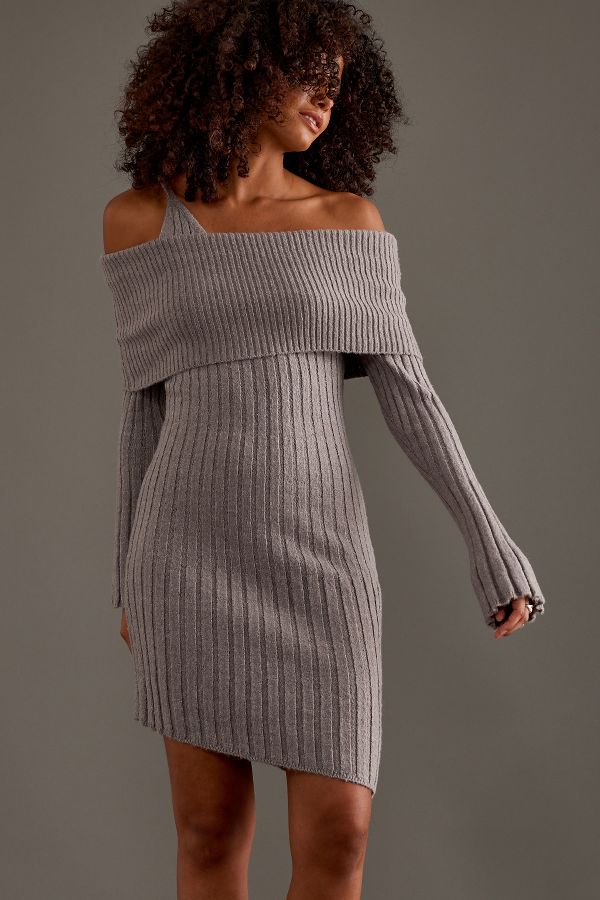 Slide View: 3: House of Sunny Chunky Rib Knit Mini Dress 