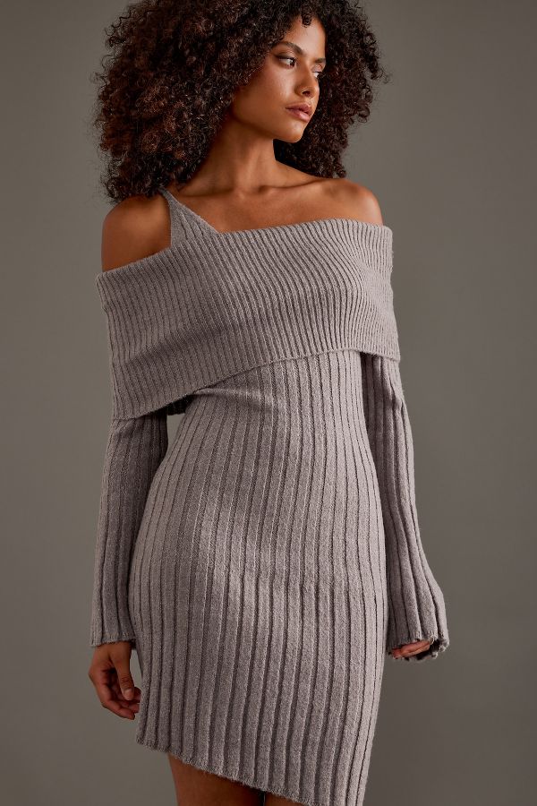 Slide View: 5: House of Sunny Chunky Rib Knit Mini Dress 