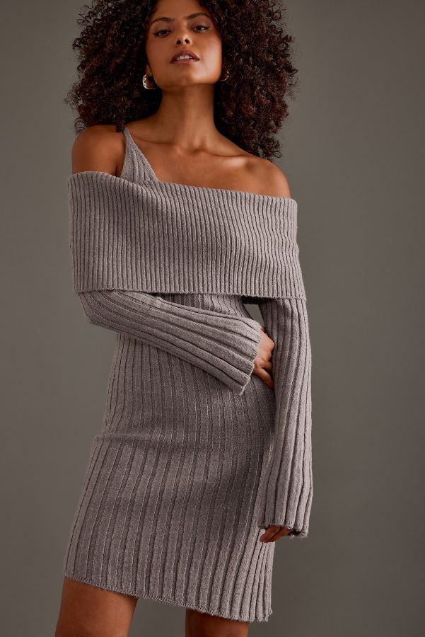 Slide View: 4: House of Sunny Chunky Rib Knit Mini Dress 