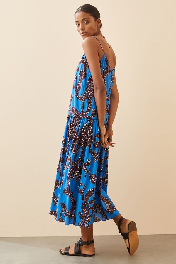 Atsu Flounced Paisley Midi Dress | Anthropologie UK