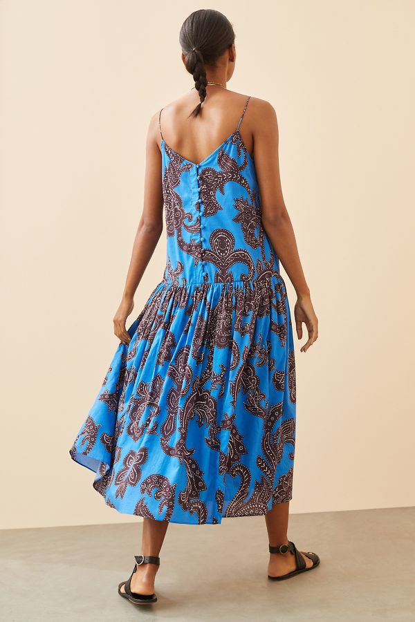 Atsu Flounced Paisley Midi Dress | Anthropologie UK