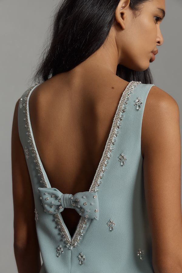 Slide View: 4: Atsu Crystal-Embellished Bow Mini Dress