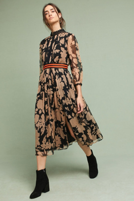 high collar maxi dress