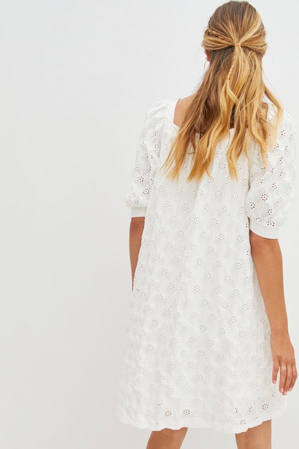 All Eyes On Charming Me Eyelet Mini Dress