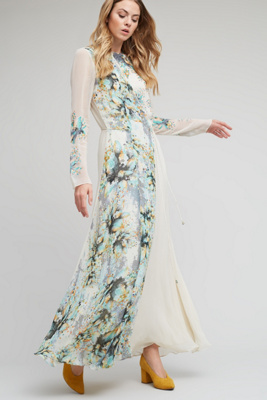 anthropologie floral maxi dress