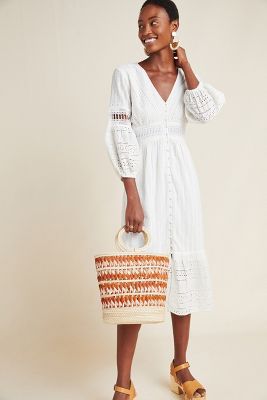 ebba eyelet midi dress