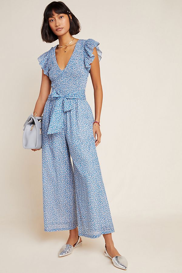 Slide View: 1: Paulette Shimmer Wide-Leg Jumpsuit