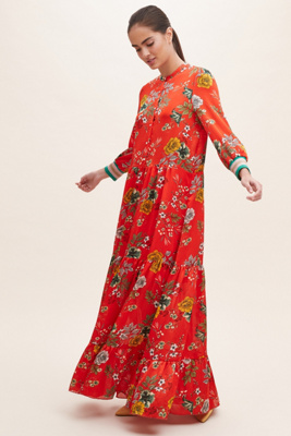 anthropologie floral maxi dress