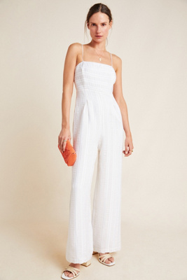 anthropologie white jumpsuit