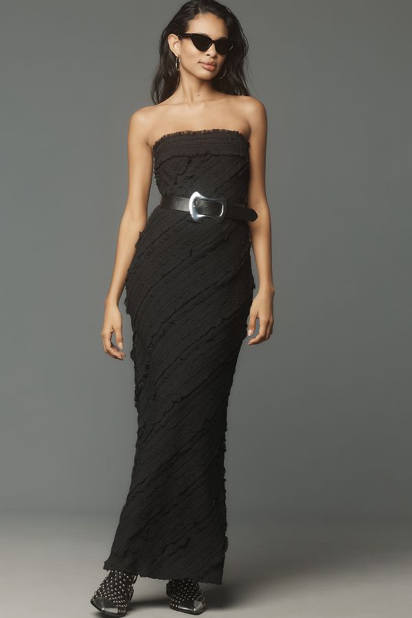 Slide View: 2: Endless Rose Strapless Textured Column Midi Dress