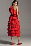 Thumbnail View 4: Endless Rose One-Shoulder Ruffled A-Line Midi Dress