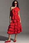 Thumbnail View 2: Endless Rose One-Shoulder Ruffled A-Line Midi Dress