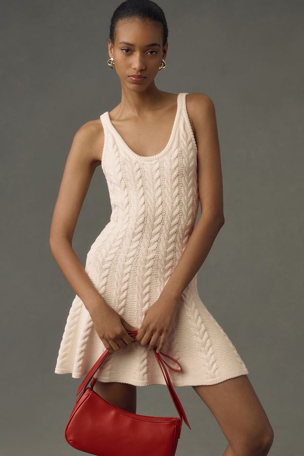 Slide View: 2: Mac Duggal Sleeveless Chunky Knit Mini Dress